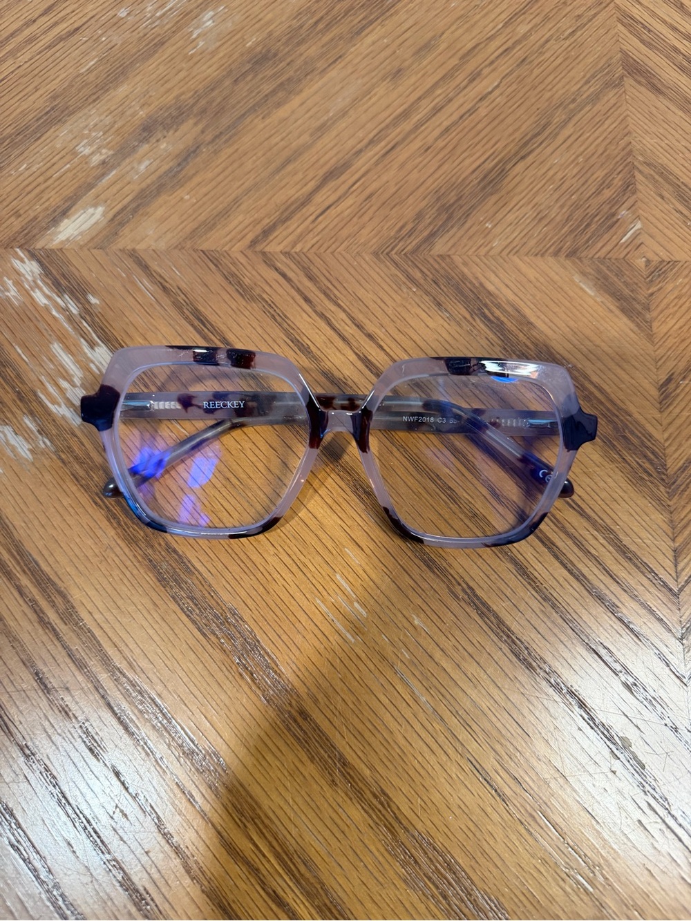 Women's Tortoiseshell Square Eyeglasses - Brown/Purple